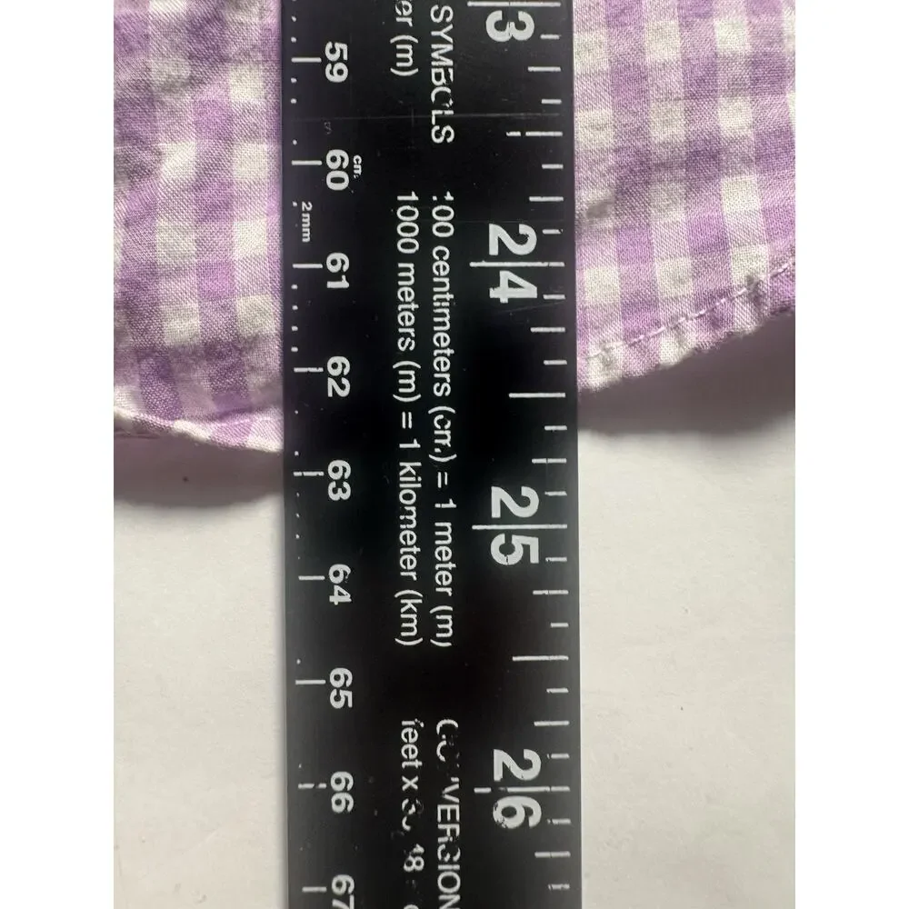 Ralph Lauren Boys M 10-12 Purple Gingham Button Down Shirt Long Sleeve Pony